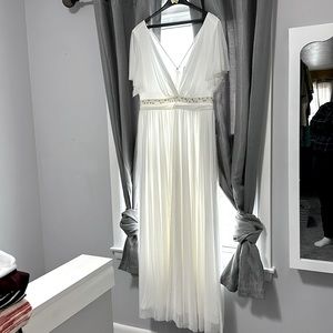 Torrid white/ivory mesh formal dress